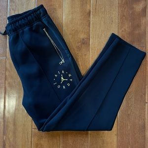 Air Jordan genuine 2019 men’s suede trouser black / gold